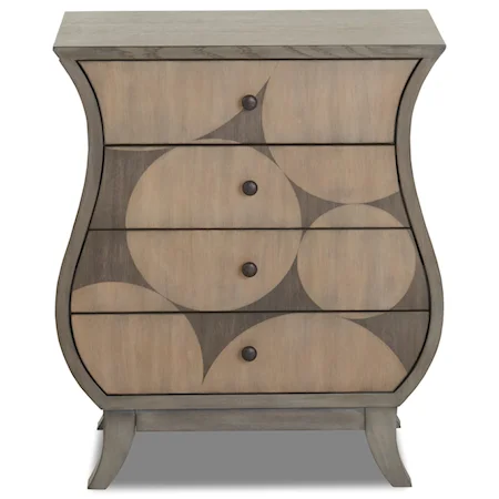 Form & Beauty Two Tone End Table with Four Drawers